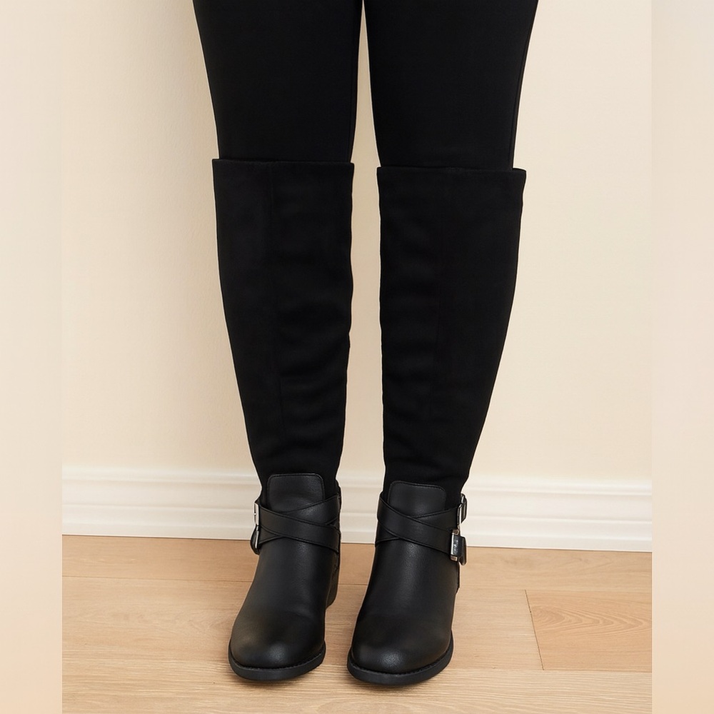 Brash Black Knee-High Riding Boots – Women’s 9